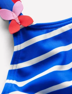 Swimwear & Beachwear-Boden Applique Strap Swimsuit-Gallery Blue Stripe Butterfly GalleryBlueStripeButterfly