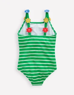 Swimwear & Beachwear-Boden Applique Strap Swimsuit-Sapling Green Stripe Hearts SaplingGreenStripeHearts