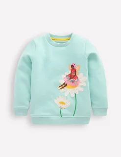 Sweatshirts & Hoodies | Tops & T-Shirts-Boden Applique Sweatshirt-Spring Green Daisy Fairy SpringGreenDaisyFairy