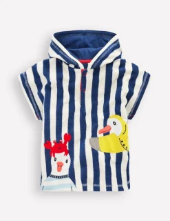 Swimwear & Beachwear-Boden Applique Towelling Throw On-Sapphire Blue Seagulls