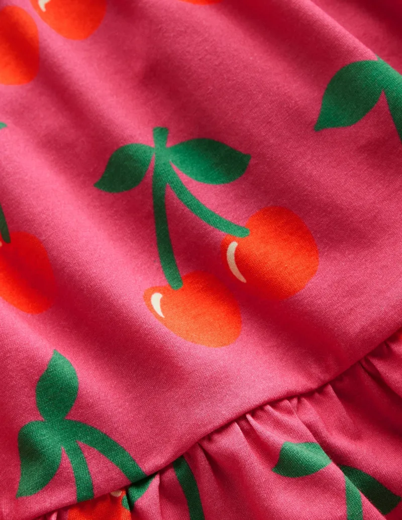 Dresses-Boden Ariel Twirly Jersey Dress-Sorbet Pink Cherries SorbetPinkCherries