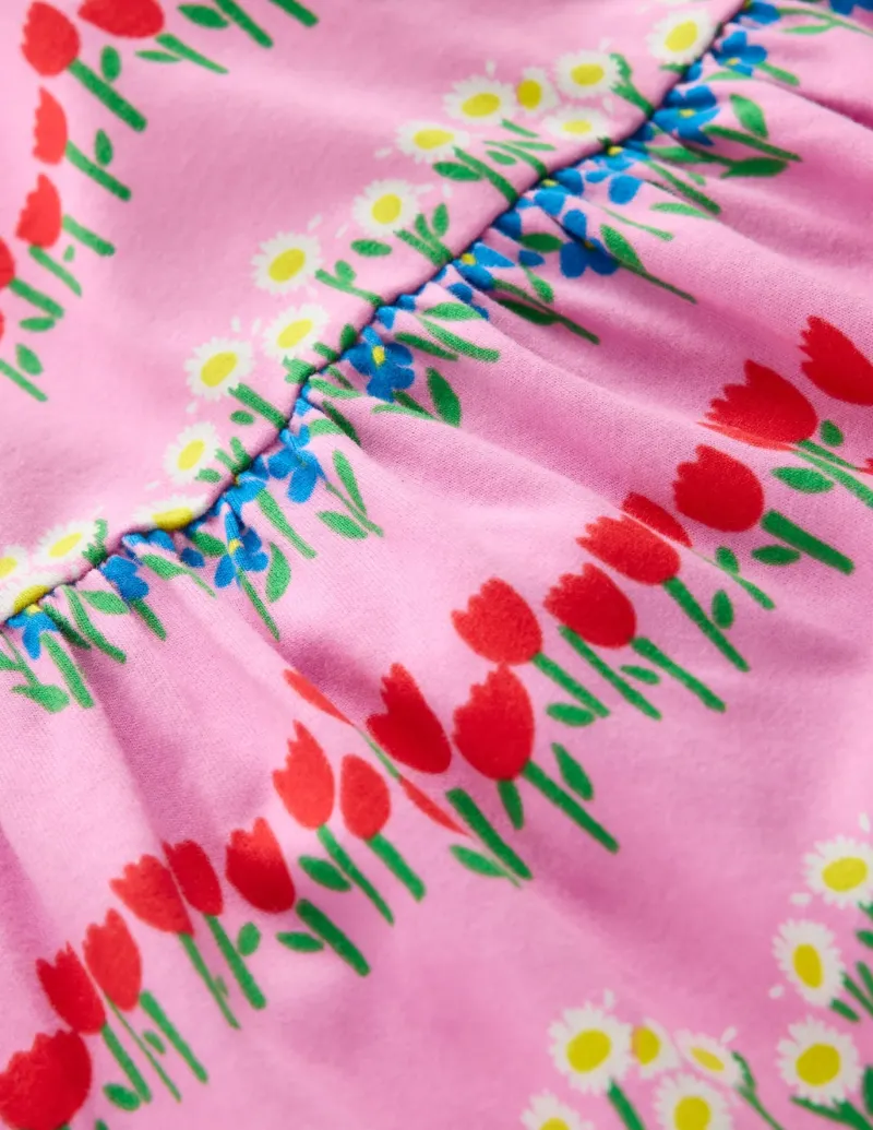 Dresses-Boden Ariel Twirly Jersey Dress-Cosmos Pink Floral Stripe CosmosPinkFloralStripe