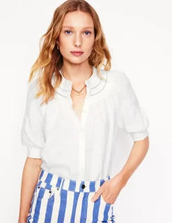 Tops & Blouses-Boden Bea Linen Top- White