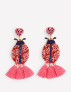 Jewelry-Boden Beady Motif Earrings- Ladybird