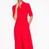 Dresses & Jumpsuits | Midi-Boden Belted Ponte Shirt Dress-Poppy Red PoppyRed