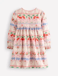 Dresses-Boden Bess Cosy Smocked Dress-Pink Valentines Bunny PinkValentinesBunny