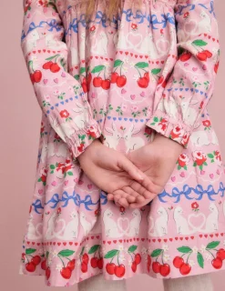 Dresses-Boden Bess Cosy Smocked Dress-Pink Valentines Bunny PinkValentinesBunny