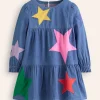 Dresses-Boden Betsy Tiered Twirly Dress-Mid Vintage Stars MidVintageStars
