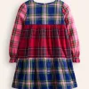 Dresses-Boden Betsy Tiered Twirly Dress-Tartan Hotchpotch TartanHotchpotch