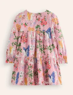 Dresses-Boden Betsy Tiered Twirly Dress-Vintage Pink Enchanted Forest VintagePinkEnchantedForest