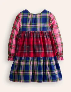 Dresses-Boden Betsy Tiered Twirly Dress-Tartan Hotchpotch TartanHotchpotch