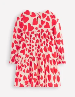Dresses-Boden Betsy Tiered Twirly Dress-Poppy Red Hearts PoppyRedHearts