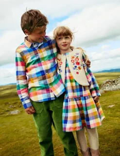 Dresses-Boden Betsy Tiered Twirly Dress- Multigingham