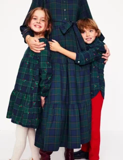 Dresses-Boden Betsy Tiered Twirly Dress-Blackwatch Check Holly BlackwatchCheckHolly