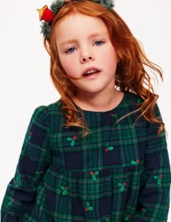 Dresses-Boden Betsy Tiered Twirly Dress-Blackwatch Check Holly BlackwatchCheckHolly