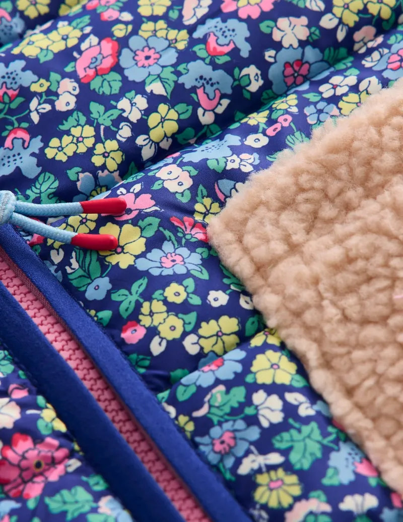 Coats & Jackets-Boden Borg Mix Collared Gilet-Sapphire Blue Nautical Floral SapphireBlueNauticalFloral