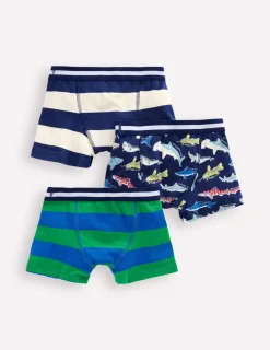 Socks & Underwear-Boden Boxers 3 Pack-Shark stripe Sharkstripe