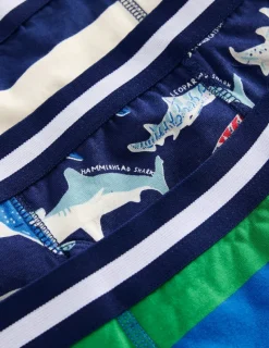 Socks & Underwear-Boden Boxers 3 Pack-Shark stripe Sharkstripe