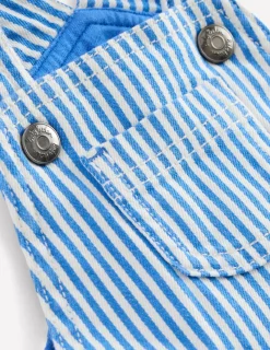 Bottoms-Boden Boys Dungaree-Blue Ticking Stripe BlueTickingStripe