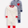 Playsuits & Rompers-Boden Boys Twin Pack Rompers-Starboard Blue Stripe StarboardBlueStripe