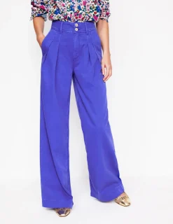 Pants-Boden Brompton Wide Leg Trousers-Bright Blue BrightBlue