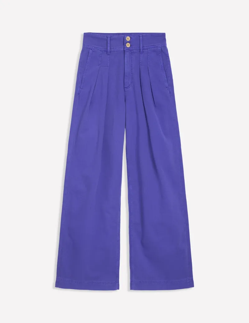 Pants-Boden Brompton Wide Leg Trousers-Bright Blue BrightBlue