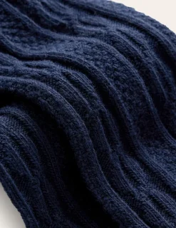 Socks & Tights-Boden Cable Footless Tights-College Navy CollegeNavy