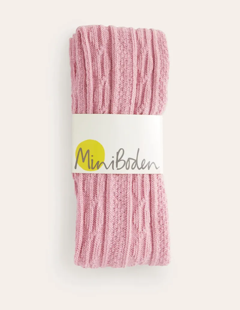 Socks & Tights-Boden Cable Footless Tights-Vintage Pink VintagePink