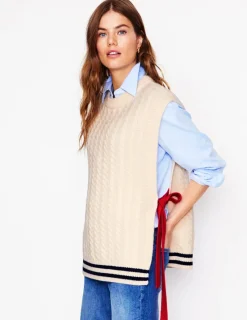 Sweaters & Cardigans-Boden Cable Knit Wool Vest-Warm Ivory WarmIvory