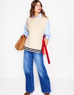 Sweaters & Cardigans-Boden Cable Knit Wool Vest-Warm Ivory WarmIvory