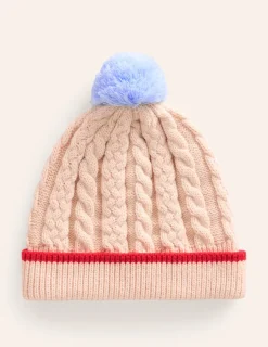 Accessories-Boden Cable Knitted Beanie-Ecru Marl EcruMarl