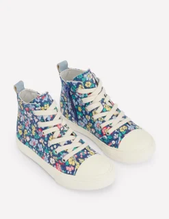 Shoes, Sneakers & Boots-Boden Canvas High Tops-Sapphire Blue Floral SapphireBlueFloral