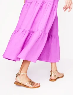 Flats | Sandals-Boden Casual Flat Sandal-Gold Woven Leather GoldWovenLeather