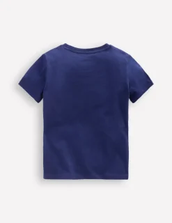 Tops, T-Shirts & Polos-Boden Chain Stitch T-Shirt-Medieval blue Shark MedievalblueShark