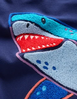 Tops, T-Shirts & Polos-Boden Chain Stitch T-Shirt-Medieval blue Shark MedievalblueShark