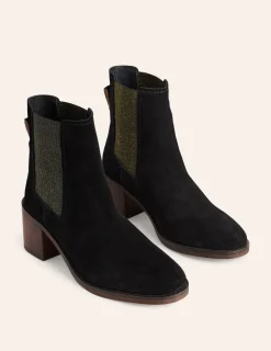 Heels | Boots-Boden Chelsea Block Heel Boots- Black