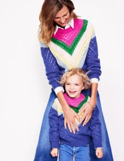 Sweaters & Cardigans-Boden Chevron Jumper-Blue/Pink Chevron Blue/PinkChevron