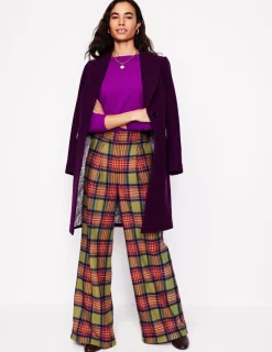 Pants-Boden Chiswick Wool Blend Pants-Green and Purple Check GreenandPurpleCheck