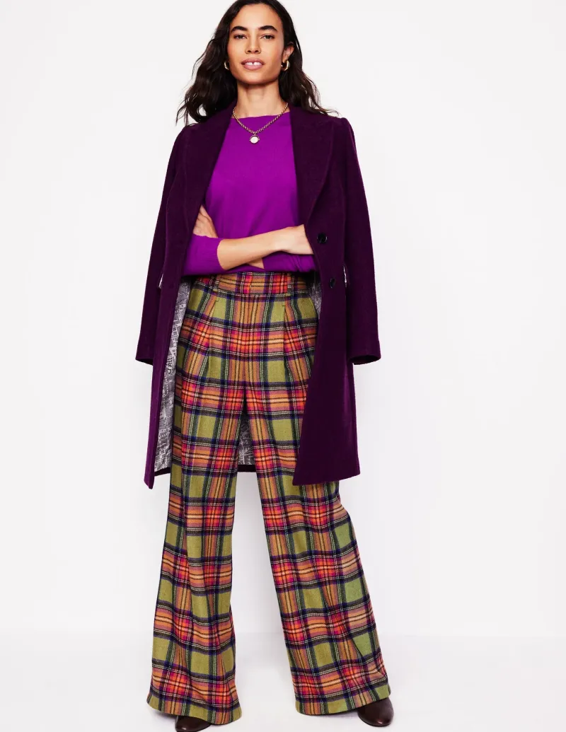 Pants-Boden Chiswick Wool Blend Pants-Green and Purple Check GreenandPurpleCheck