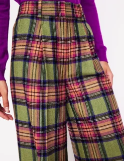 Pants-Boden Chiswick Wool Blend Pants-Green and Purple Check GreenandPurpleCheck