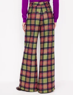 Pants-Boden Chiswick Wool Blend Pants-Green and Purple Check GreenandPurpleCheck
