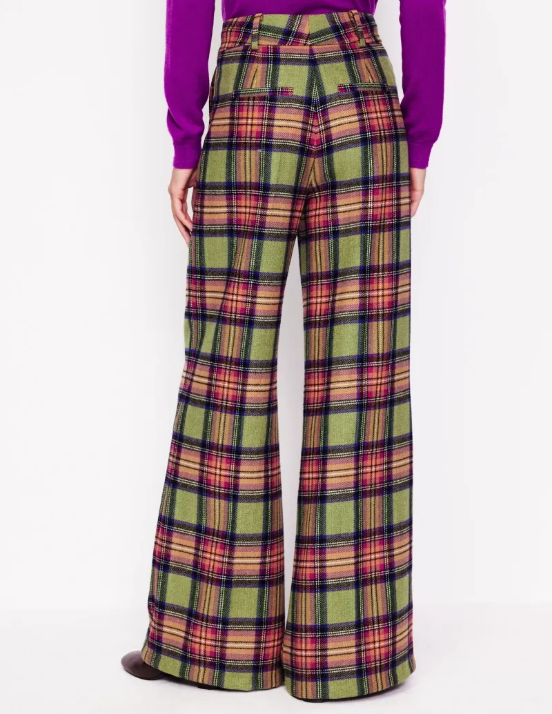 Pants-Boden Chiswick Wool Blend Pants-Green and Purple Check GreenandPurpleCheck