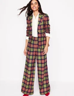 Pants-Boden Chiswick Wool Blend Pants-Green and Purple Check GreenandPurpleCheck