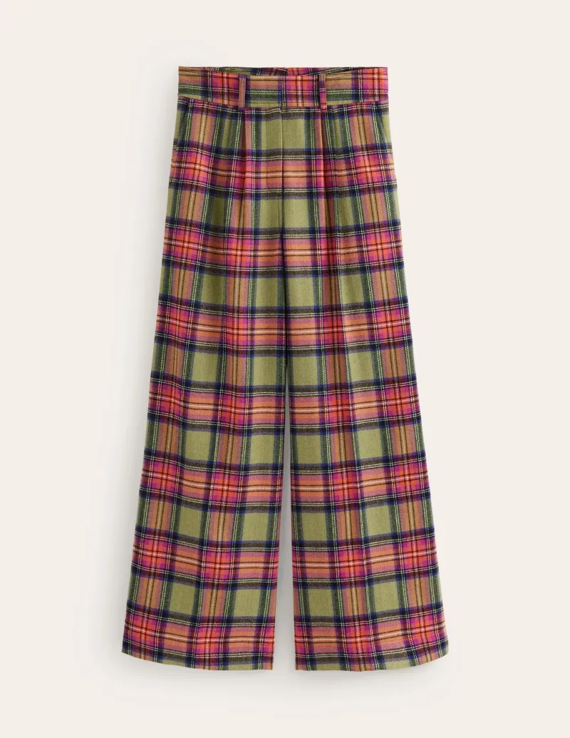 Pants-Boden Chiswick Wool Blend Pants-Green and Purple Check GreenandPurpleCheck