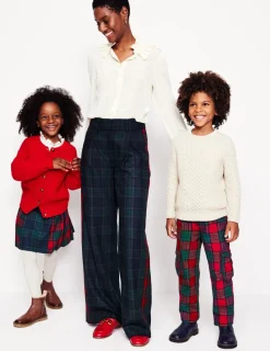 Pants-Boden Chiswick Wool Blend Pants-Navy and Green Check NavyandGreenCheck