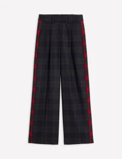 Pants-Boden Chiswick Wool Blend Pants-Navy and Green Check NavyandGreenCheck