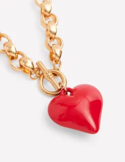 Jewelry-Boden Chunky Heart Necklace-High Risk Red HighRiskRed