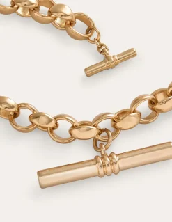Jewelry-Boden Chunky T-bar Chain Necklace- Gold