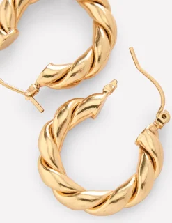 Jewelry-Boden Chunky Twist Hoops- Gold