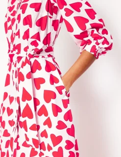 Dresses & Jumpsuits | Petite Dresses-Boden Clara Cotton Shirt Dress-Ivory, Heart Cluster Ivory,HeartCluster